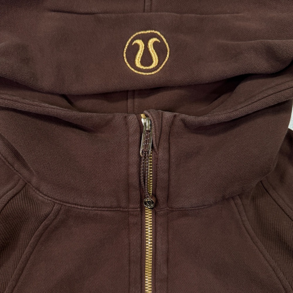 Lululemon Hoodie Womens XS/S Java Brown Scuba Oversized Full Zip Gold Hardware - Picture 6 of 12